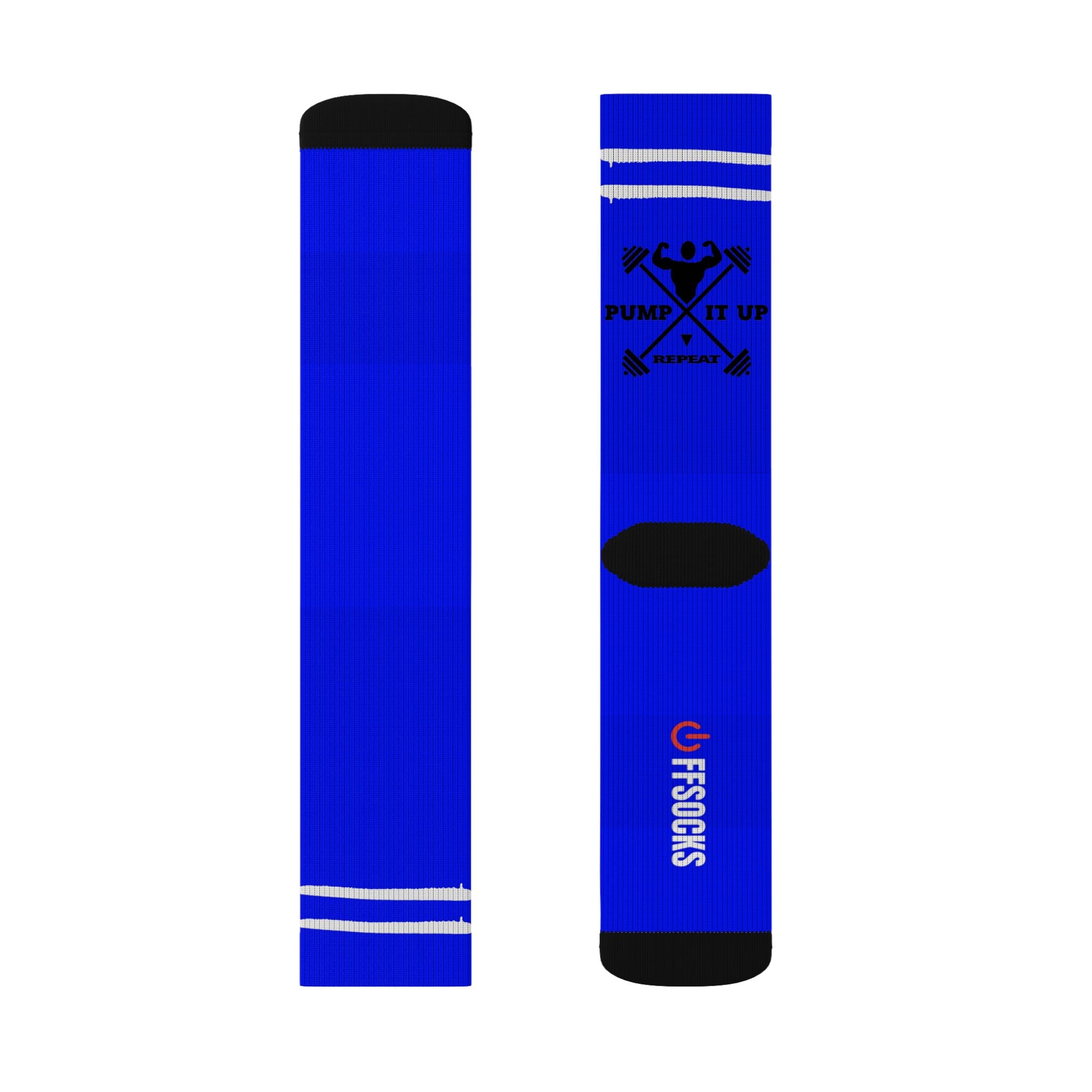 OFFSOCKS Retro Blue Crew Sportsocken | Oldschool Weightlifting & Fitness Socks