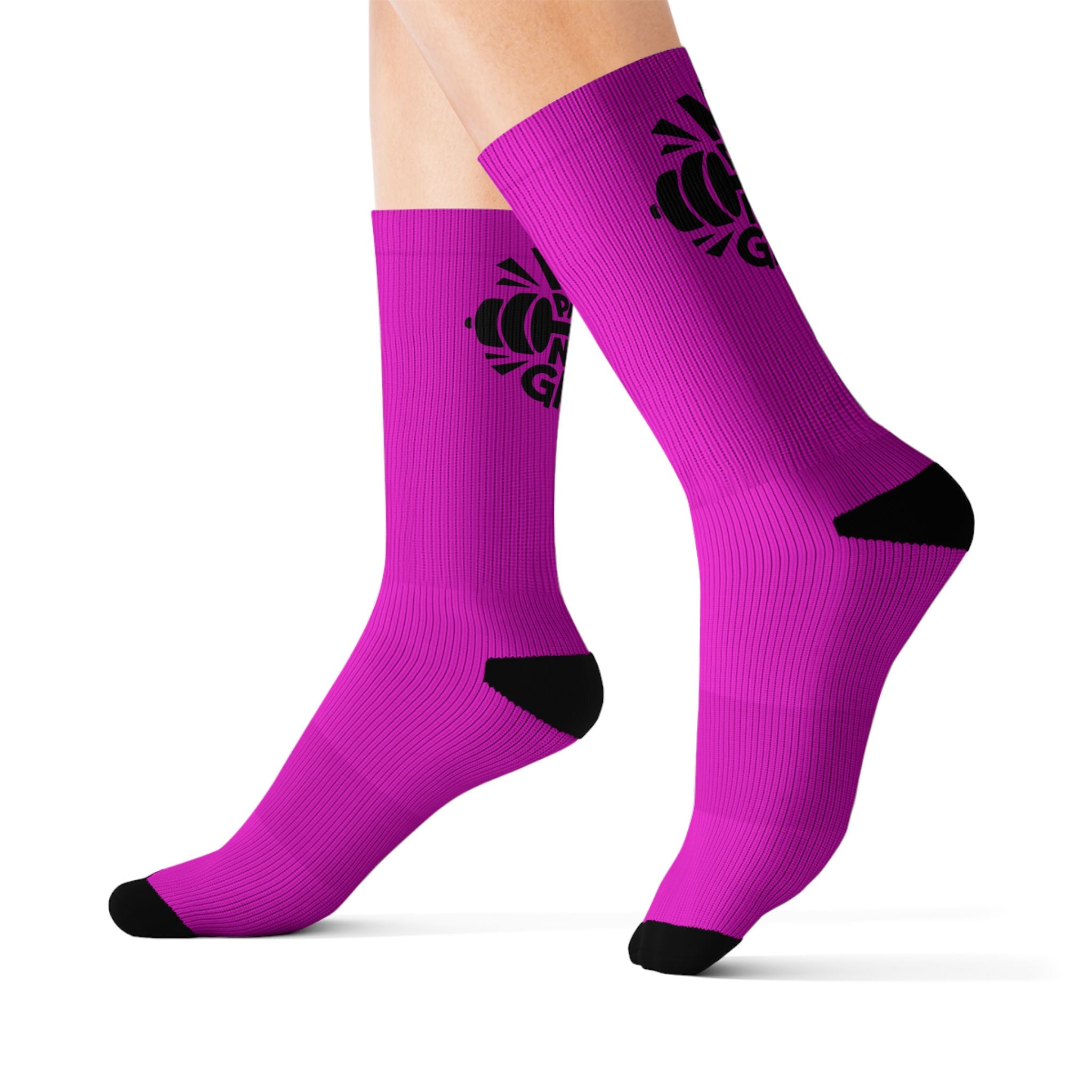 OFFSOCKS Crew Socks – "NO PAIN NO GAIN" Pink | Gym & Fitness Socken