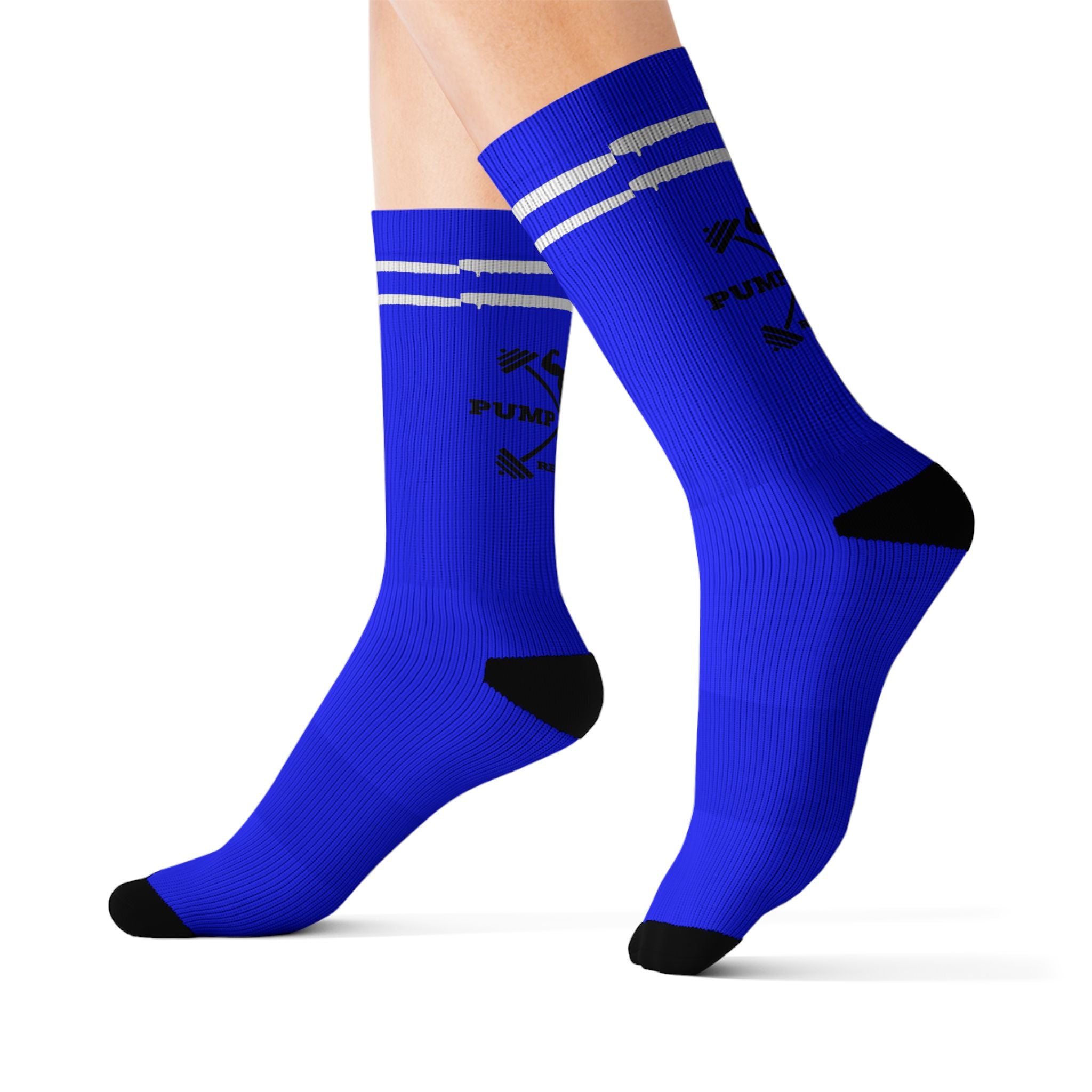 OFFSOCKS Retro Blue Crew Sportsocken | Oldschool Weightlifting & Fitness Socks