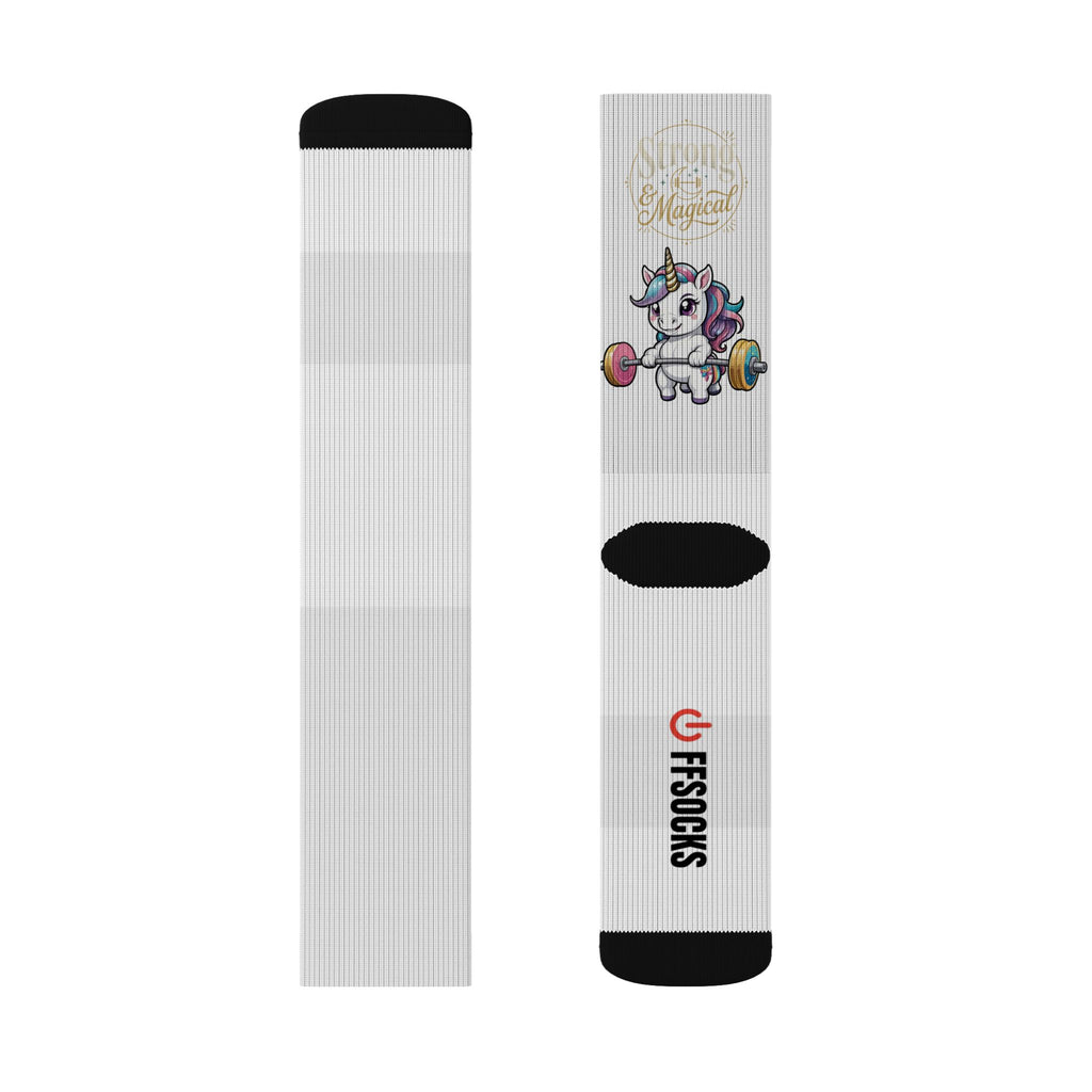 OFFSOCKS "Strong & Magical" Gym Socks | Lustige Unicorn Weightlifting Sportsocken für Fitness & Training